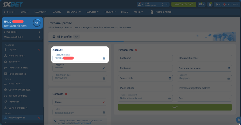 Find your account number