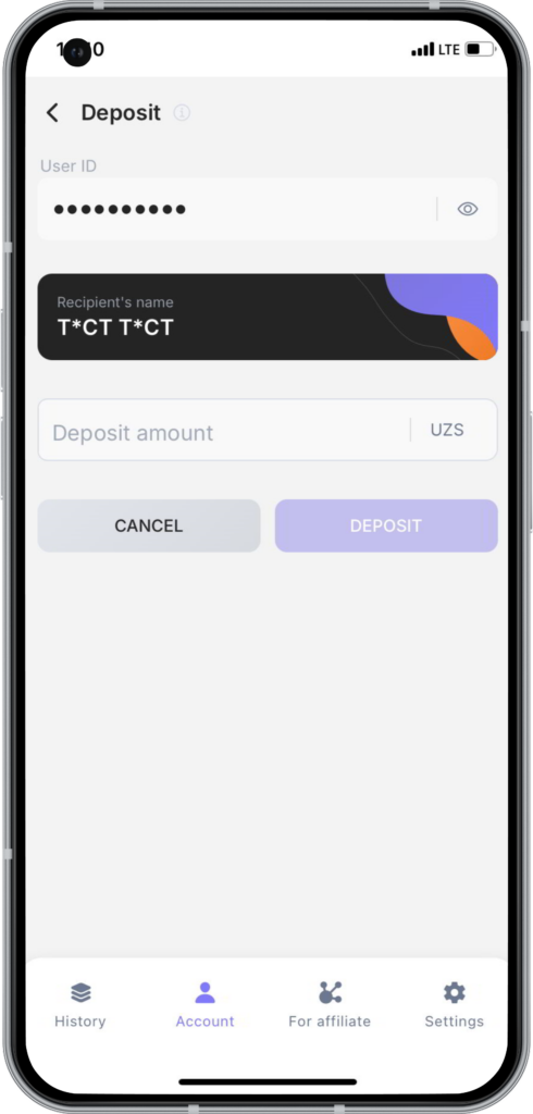 deposits to players' accounts and withdrawal